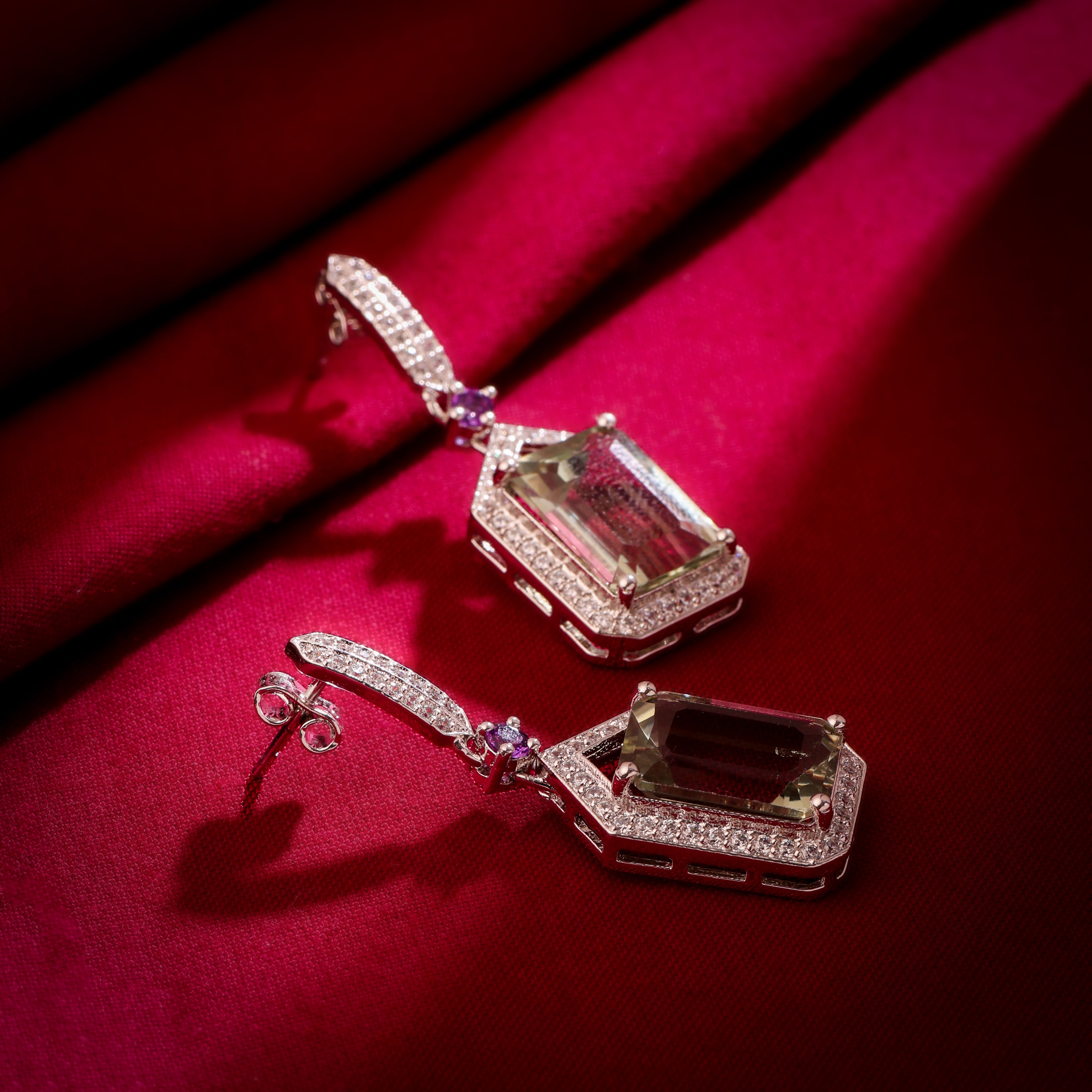 Amethyst Drop Sterling Silver Earrings